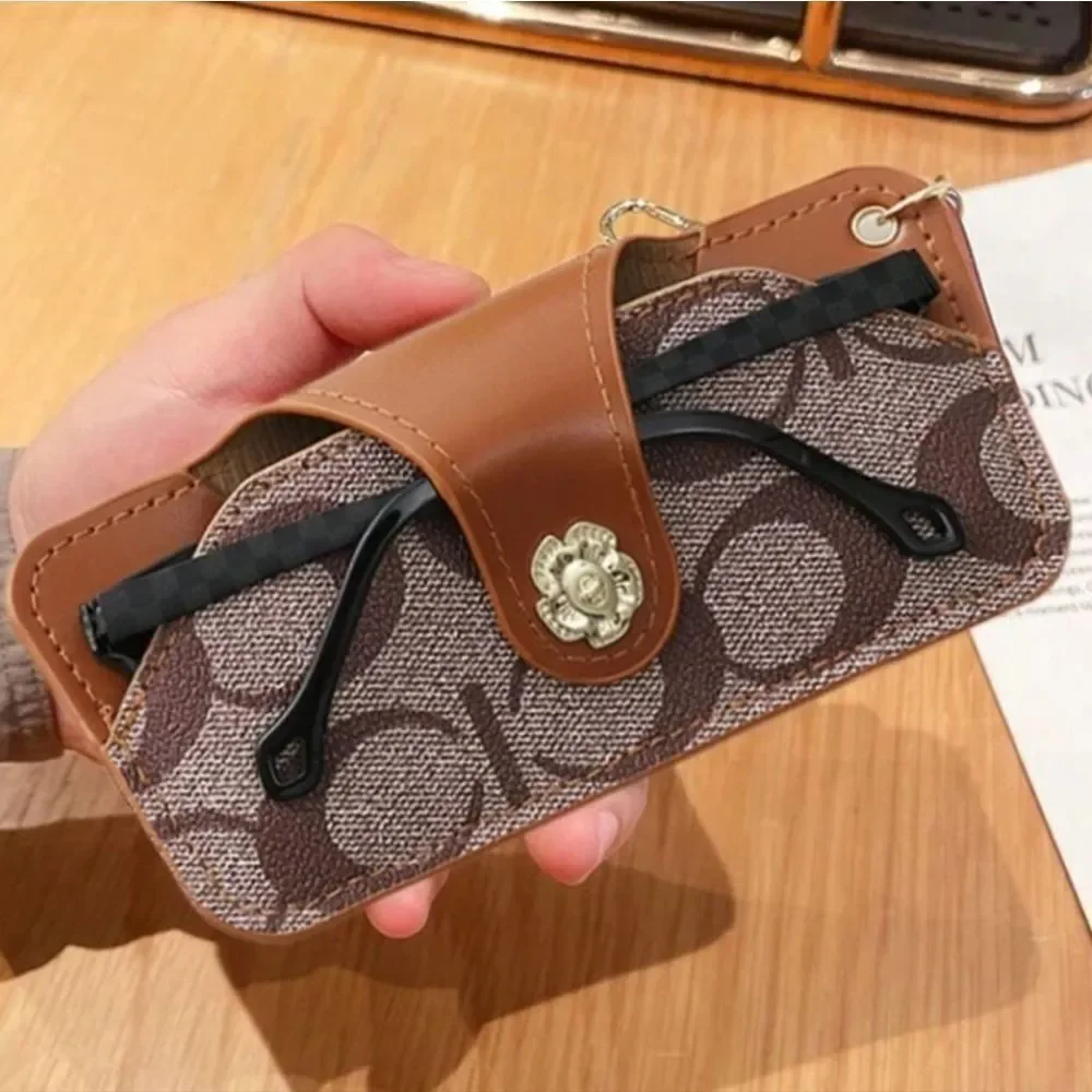 Retro Portable Sunglasses Case With Hook Fashion Accessories for Women
